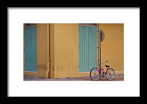 New Orleans Framed Print featuring the photograph Pink Bike New Orleans by Jarrod Erbe