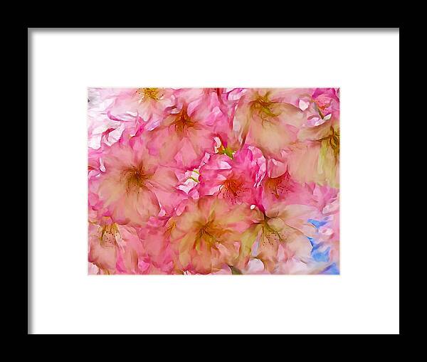 Pink Blossom Framed Print featuring the digital art Pink Blossom by Lilia D