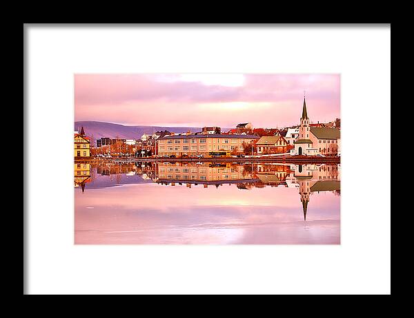 Reykjavik City Framed Print featuring the photograph Pink City by HweeYen Ong