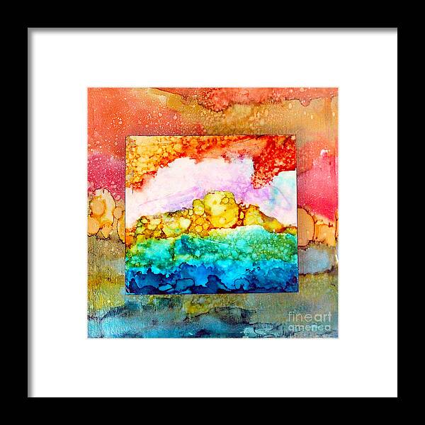 Alcohol Ink Framed Print featuring the painting Pink Clouds by Alene Sirott-Cope
