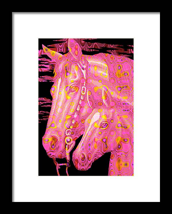 Horses Framed Print featuring the painting Pink Horses by Steve Fields