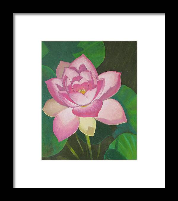 Lily Framed Print featuring the painting Pink Lily by Don Morgan