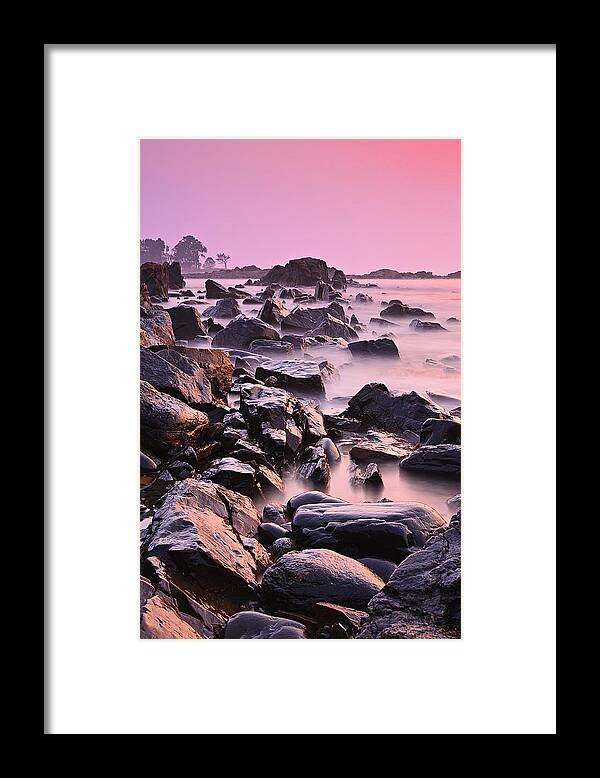 Odiorne Point New Hampshire Framed Print featuring the photograph Pink Odiorne Sunrise by Jeff Sinon