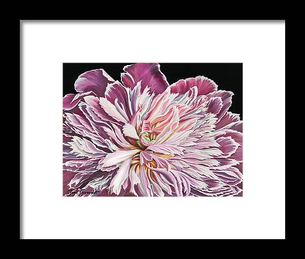 Flower Framed Print featuring the painting Pink Peony by Jane Girardot