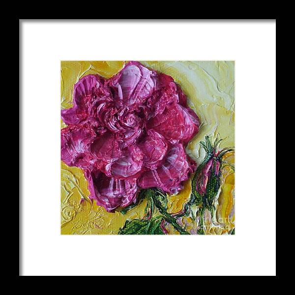 Pink Rose Art Framed Print featuring the painting Pink Rose by Paris Wyatt Llanso