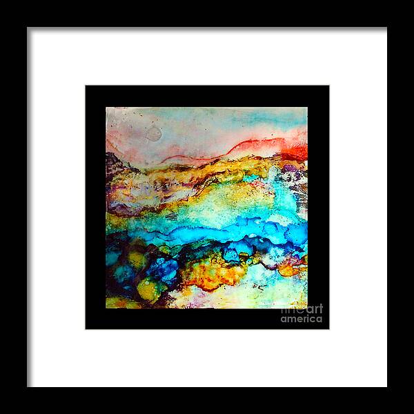 Alcohol Ink Framed Print featuring the painting Pink Sunset by Alene Sirott-Cope
