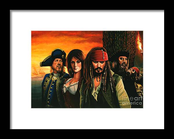 Pirates Of The Caribbean Framed Print featuring the painting Pirates of the Caribbean by Paul Meijering