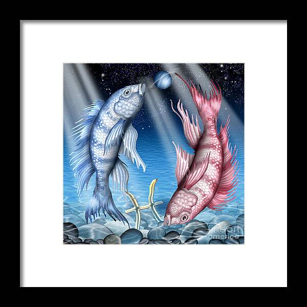 Ciro Marchetti Framed Print featuring the digital art Pisces by MGL Meiklejohn Graphics Licensing