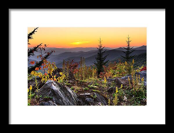 Blue Ridge Parkway Framed Print featuring the photograph Pisgah Sunset - Blue Ridge Parkway by Dan Carmichael