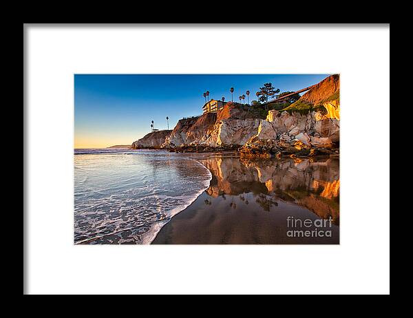 Pismo Beach Framed Print featuring the photograph Pismo Cliffs And Reflections by Mimi Ditchie