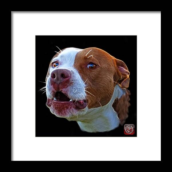 Dog Art Framed Print featuring the mixed media Pitbull 7769 - Bb - Fractal Dog Art by James Ahn