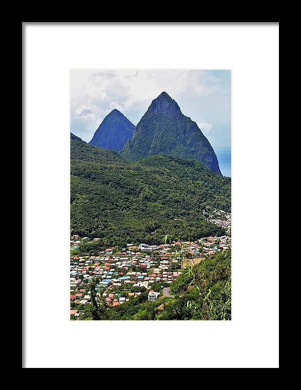 Pitons Framed Print featuring the photograph Pitons by Karl Anderson