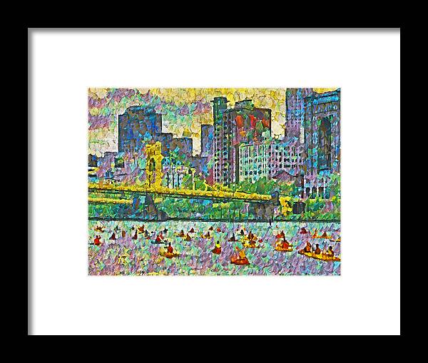 Pittsburgh Framed Print featuring the digital art Pittsburgh Adventure Race by Digital Photographic Arts