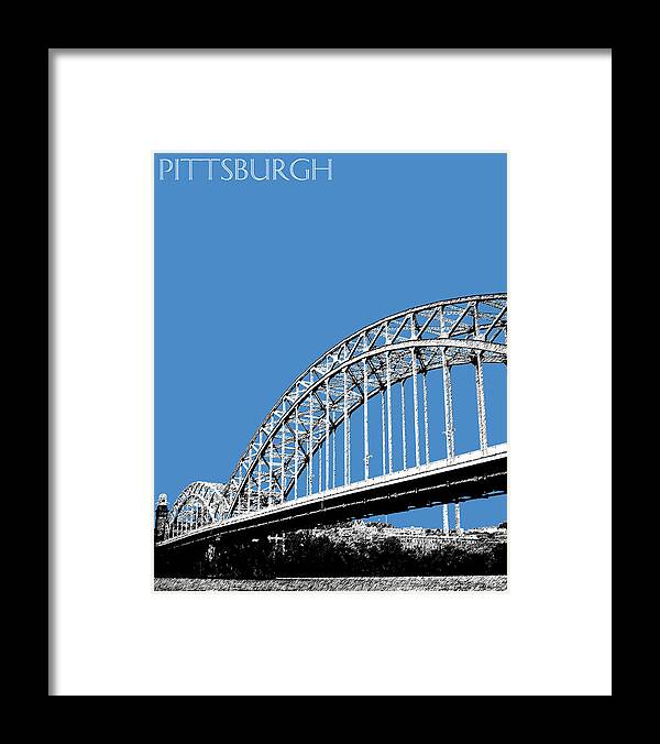 Architecture Framed Print featuring the digital art Pittsburgh Skyline 16th St. Bridge - Slate by DB Artist