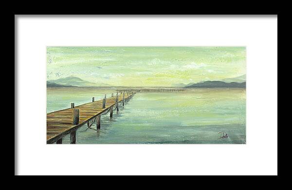 Placid Framed Print featuring the painting Placid Lake by Patricia Pinto