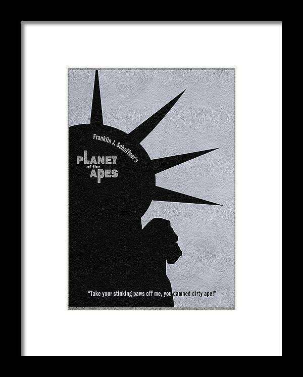 Planet Of The Apes Framed Print featuring the digital art Planet of the Apes by Inspirowl Design