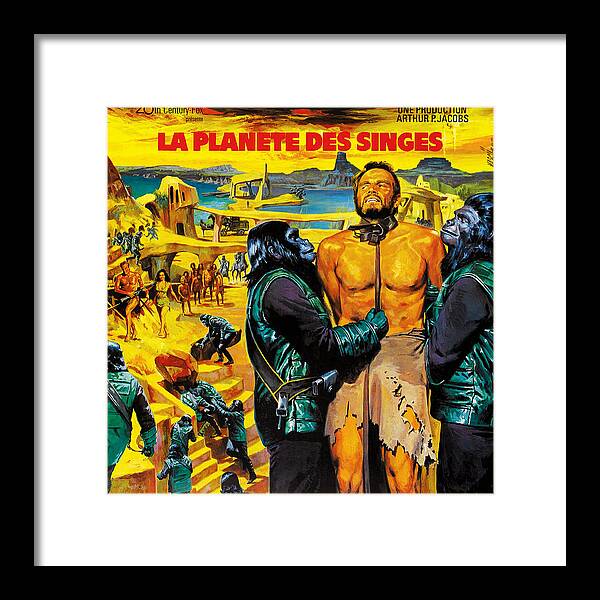 1960s Movies Framed Print featuring the photograph Planet Of The Apes, French Poster Art by Everett