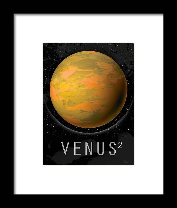 Venus Framed Print featuring the digital art Planet Venus by David Cowan
