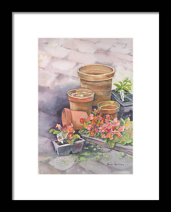 Planting Framed Print featuring the painting Planting Time by Barbara Parisien