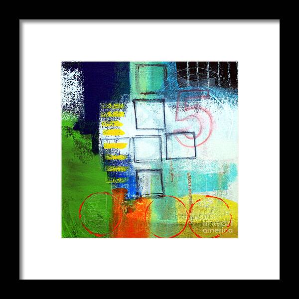 Abstract Framed Print featuring the painting Playground by Linda Woods