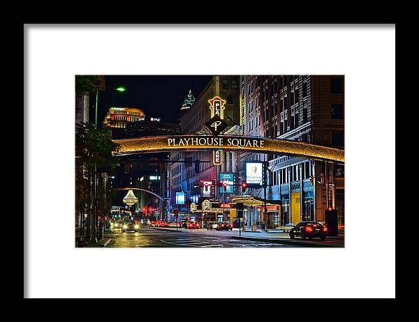 Cleveland Framed Print featuring the photograph Playhouse Square by Frozen in Time Fine Art Photography