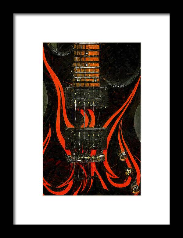 Electric Guitar Framed Print featuring the photograph Playing With Fire by Brian Davis
