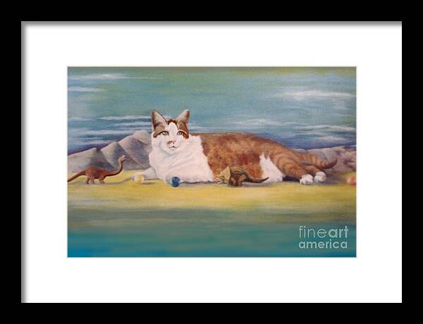 Cat Framed Print featuring the painting Playland by Mary Ann Leitch