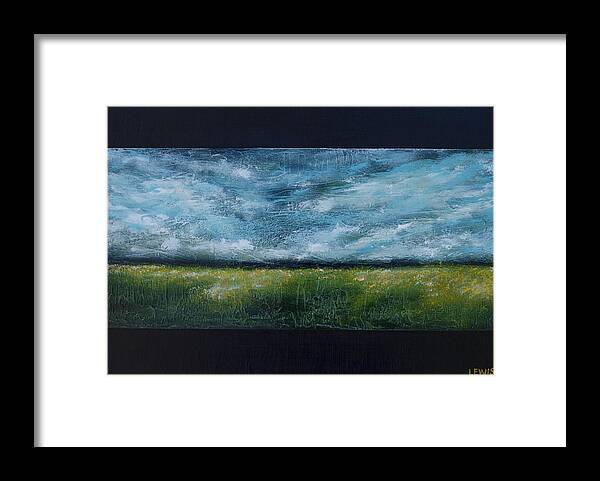 Landscape Framed Print featuring the painting Pleasant by Ellen Lewis