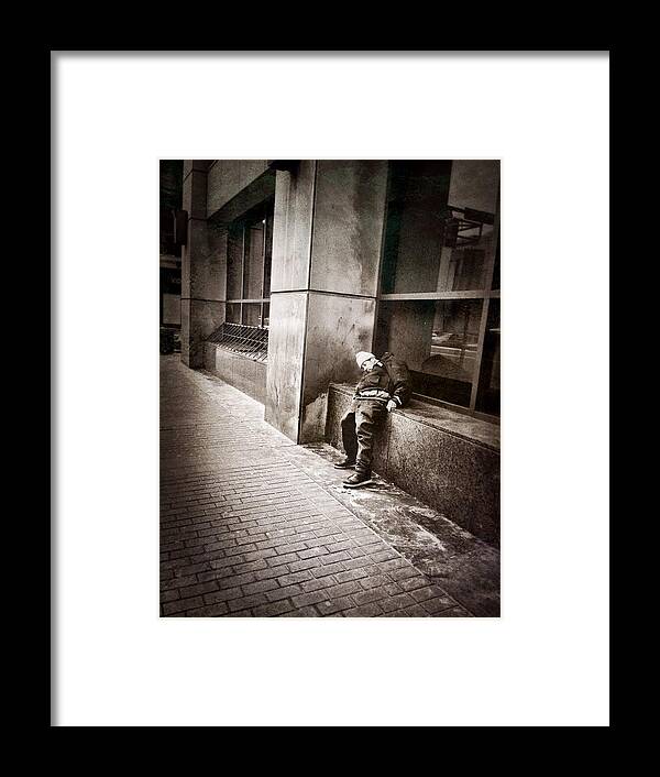 Homeless Framed Print featuring the photograph Plight by Chris Montcalmo