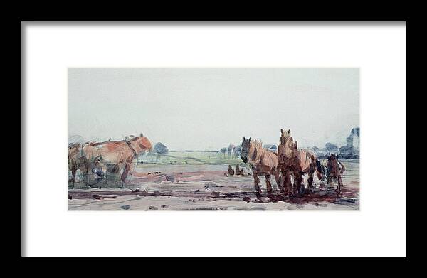Plough Horses Framed Print featuring the painting Plow Horses by Harry Becker