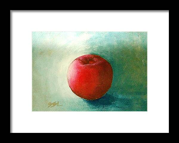 Still Life Framed Print featuring the painting Plum 2 by Jane See