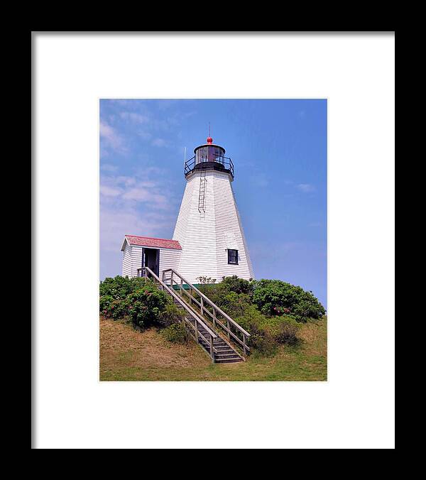 Lighthouses Framed Print featuring the photograph Plymouth Light by Janice Drew