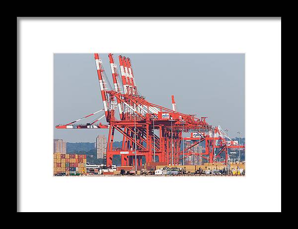Clarence Holmes Framed Print featuring the photograph PNCT Facility in Port Newark-Elizabeth Marine Terminal I by Clarence Holmes