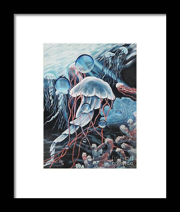 Ocean Framed Print featuring the painting Poetry In Motion by Dianna Lewis