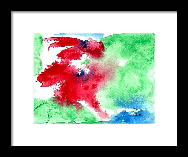 Poinsettia Framed Print featuring the painting Poinsettia by Alethea M