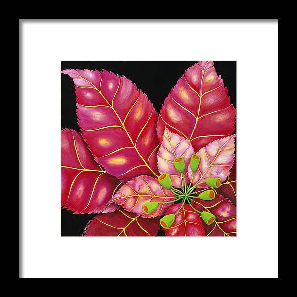 Acrylic Framed Print featuring the painting Poinsettia by Carol Sabo