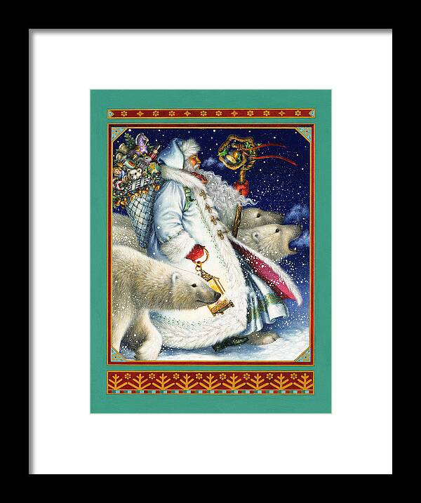 Santa Claus Framed Print featuring the painting Polar Magic by Lynn Bywaters