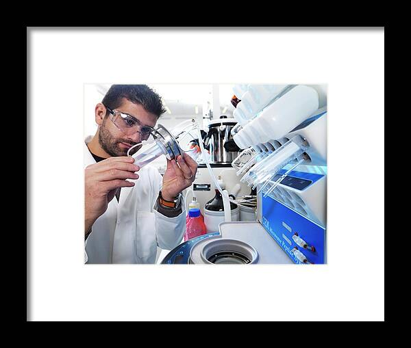 Human Framed Print featuring the photograph Polypeptide Synthesis Laboratory by Andrew Brookes, National Physical Laboratory