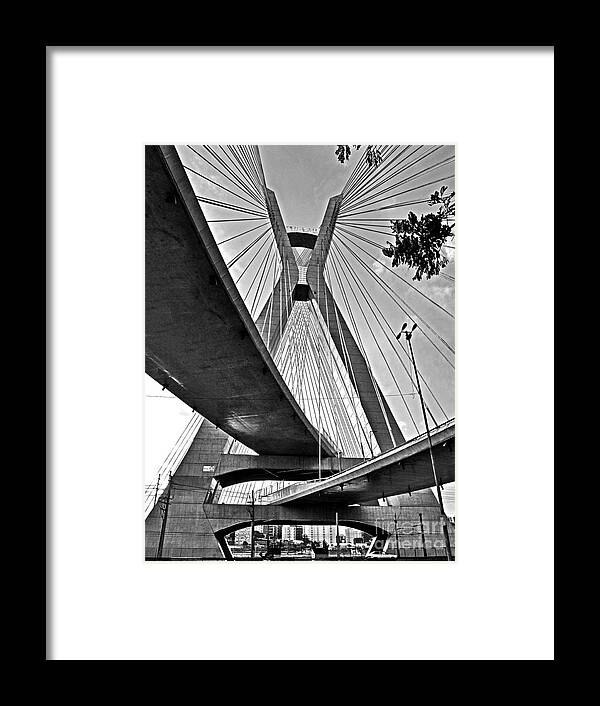 Ponte Estaiada Framed Print featuring the photograph Ponte Estaiada Octavio Frias de Oliveira - Sao Paulo by Carlos Alkmin