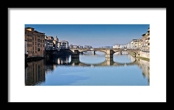 Arno Framed Print featuring the photograph Ponte Santa Trinita Florence Italy by Gary Eason