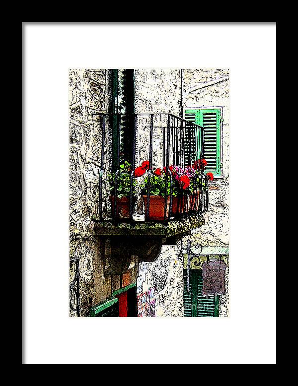 Italian Framed Print featuring the photograph Pontito Italy by Marsha Young