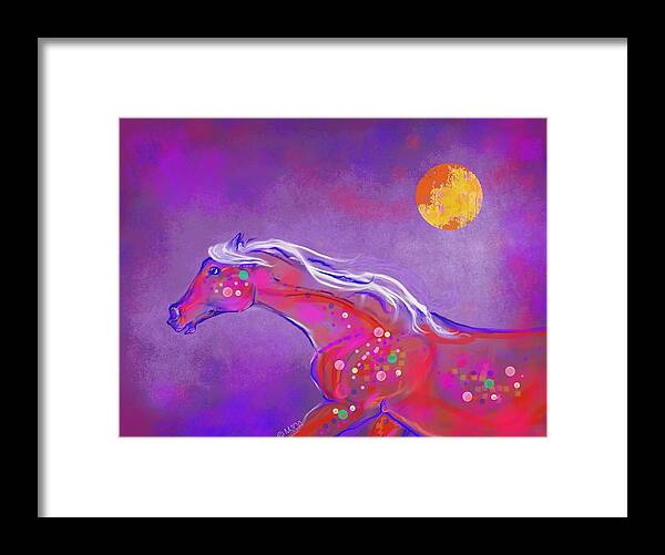 Horse Framed Print featuring the digital art Pony of color by Mary Armstrong
