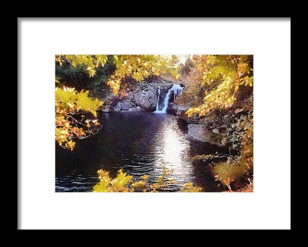 Water Framed Print featuring the photograph Pool and Falls by Charmaine Zoe