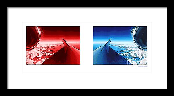 Red Framed Print featuring the photograph Red Blue Jet Pop Art Planes by Vintage Collectables