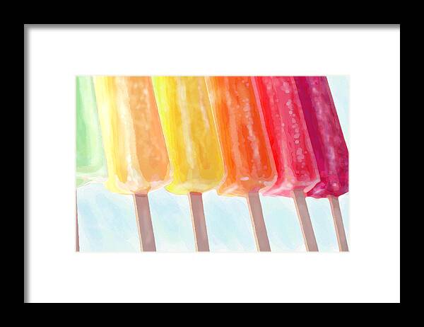 Popcicle Framed Print featuring the digital art Popcicle Rainbow by Jane Schnetlage