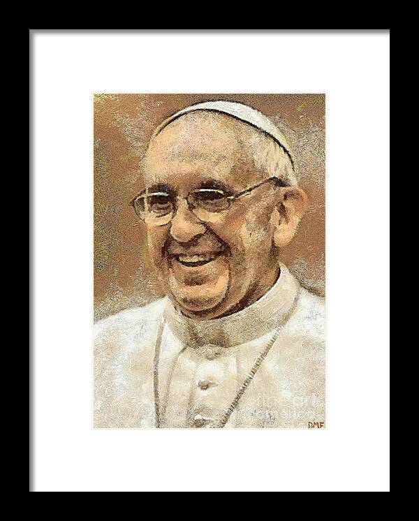 Pope Framed Print featuring the painting Pope Francis by Dragica Micki Fortuna