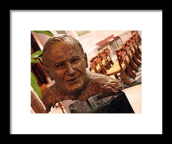 John Framed Print featuring the photograph Pope John Paul II In St. Matthew's Cathedral -- 2 by Cora Wandel