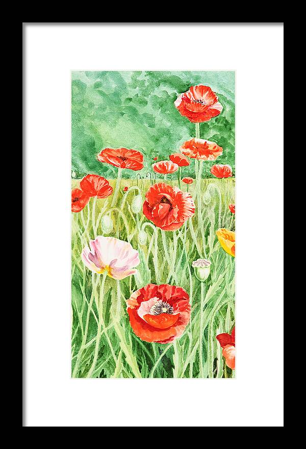 Poppy Framed Print featuring the painting Poppies Impressions I by Irina Sztukowski