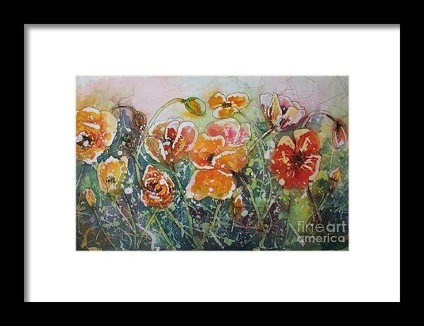 Poppy Framed Print featuring the painting Poppy Field by Carol Losinski Naylor
