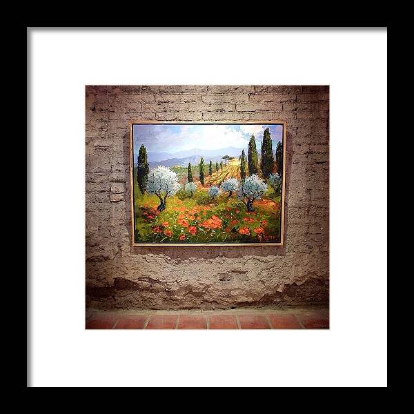  Framed Print featuring the photograph poppy Fields, Tuscany By Evelyne by Natasha Marco